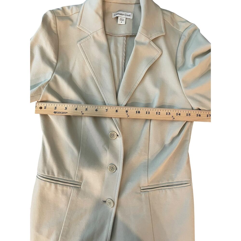 Coldwater Creek Cream Single-Breasted Tailored Blazer Jacket Size 6 EUC - Picture 3 of 7